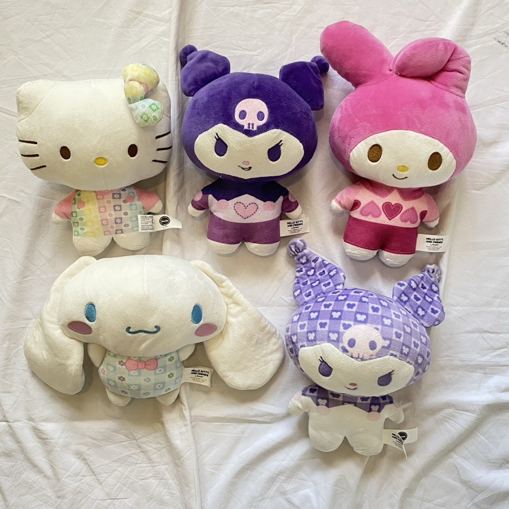 Lot Of 5 Sanrio My Melody & Kuromi Plush Toys Hello Kitty & Friends